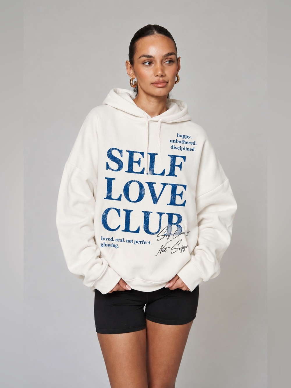Grayson Threads Self Love Club Graphic Hoodie Sweatshirt Small Oversized